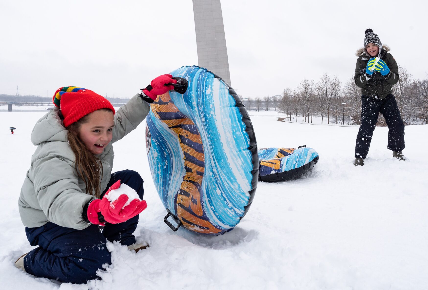Winter weather at Gateway Arch National Park